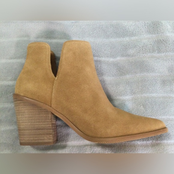 Lisa Vicky Saddle Split Block Heeled Tan Ankle Boots - Picture 9 of 12